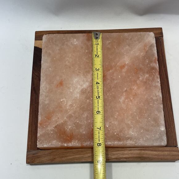 Himalayan Pink Rock Salt Block for Grilling, Searing, Cooking, BBQ & Wood Frame - Picture 7 of 9